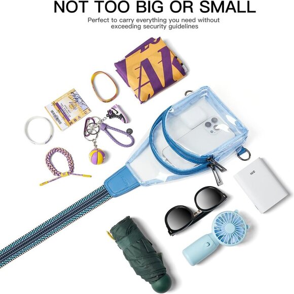 Clear bags Stadium Approved Crossbody Sling Bag Fanny Pack Backpack Purses for W - Picture 3 of 8